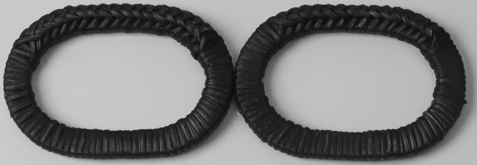 Ручки для сумок деревянные, плетёные, d = 9,8 × 5,9 / 13,5 × 9,5 см, 2 шт, цвет чёрный