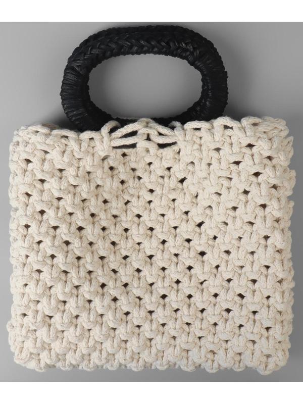 Ручки для сумок деревянные, плетёные, d = 9,8 × 5,9 / 13,5 × 9,5 см, 2 шт, цвет чёрный