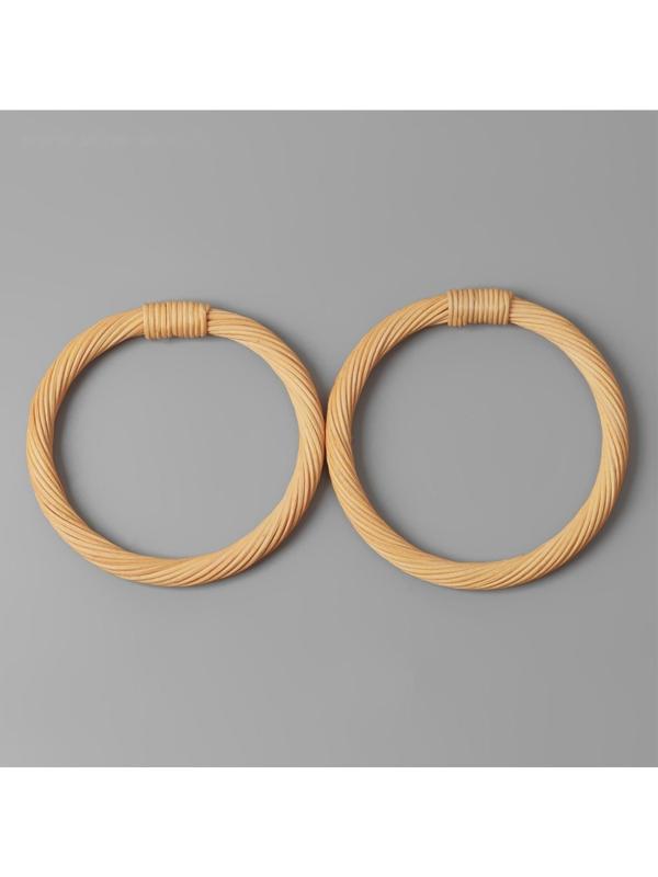 Ручки для сумок деревянные, плетёные, d = 10,2 / 12,5 см, 2 шт, цвет бежевый