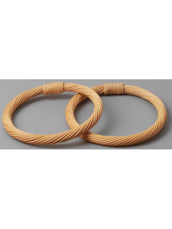 Ручки для сумок деревянные, плетёные, d = 10,2 / 12,5 см, 2 шт, цвет бежевый