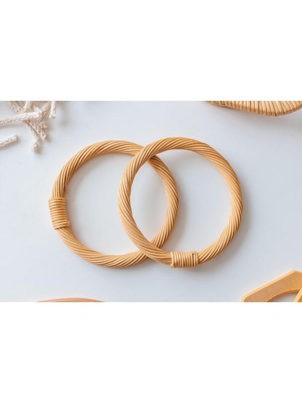 Ручки для сумок деревянные, плетёные, d = 10,2 / 12,5 см, 2 шт, цвет бежевый