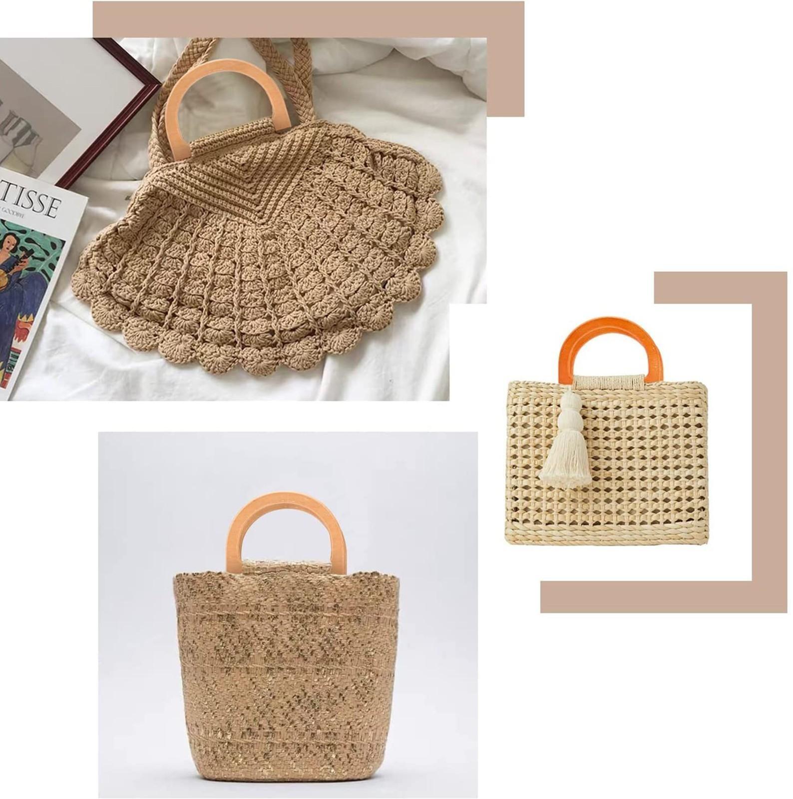 Ручки для сумки деревянные, 11,7 × 8,2 см, 2 шт, цвет коричневый