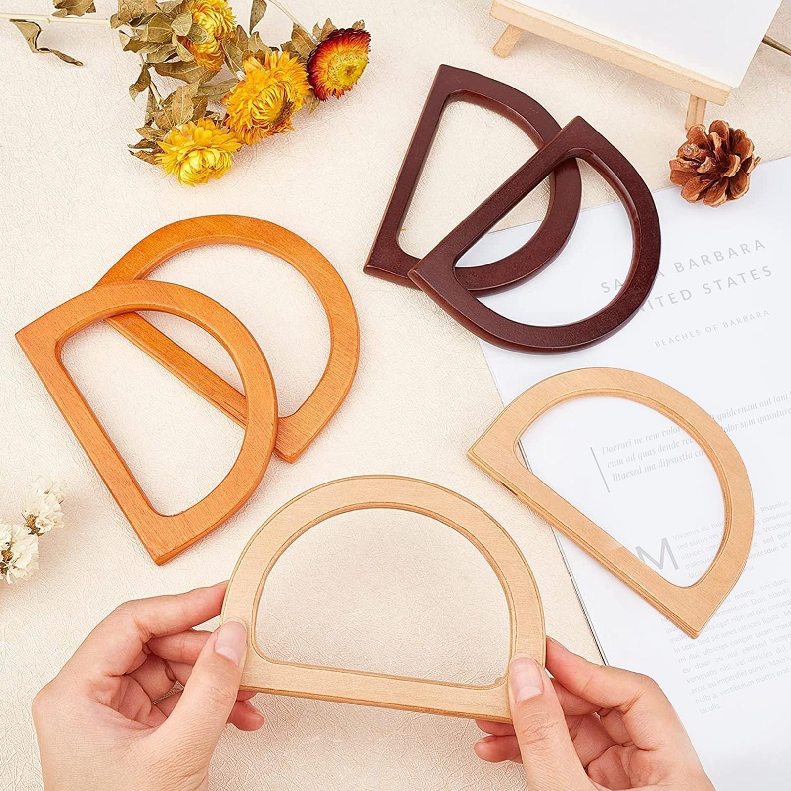 Ручки для сумки деревянные, 11,7 × 8,2 см, 2 шт, цвет коричневый