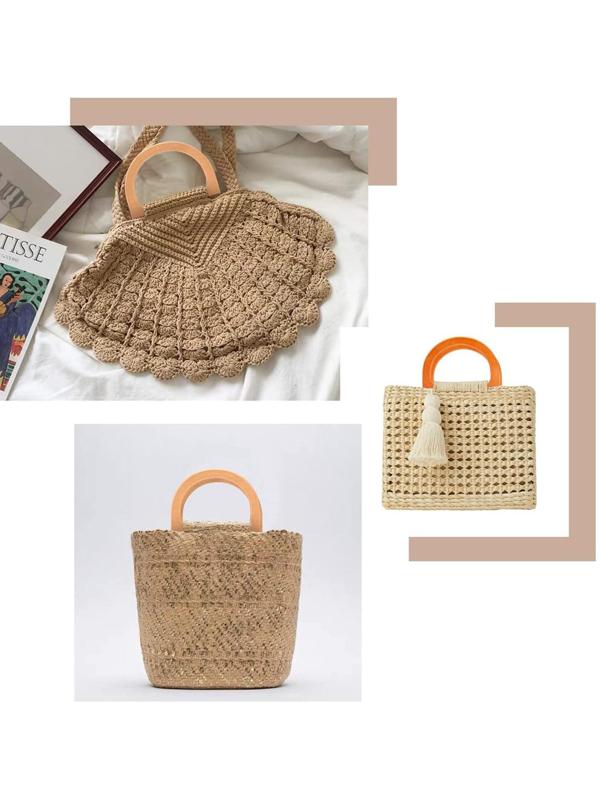 Ручки для сумки деревянные, 11,7 × 8,2 см, 2 шт, цвет коричневый