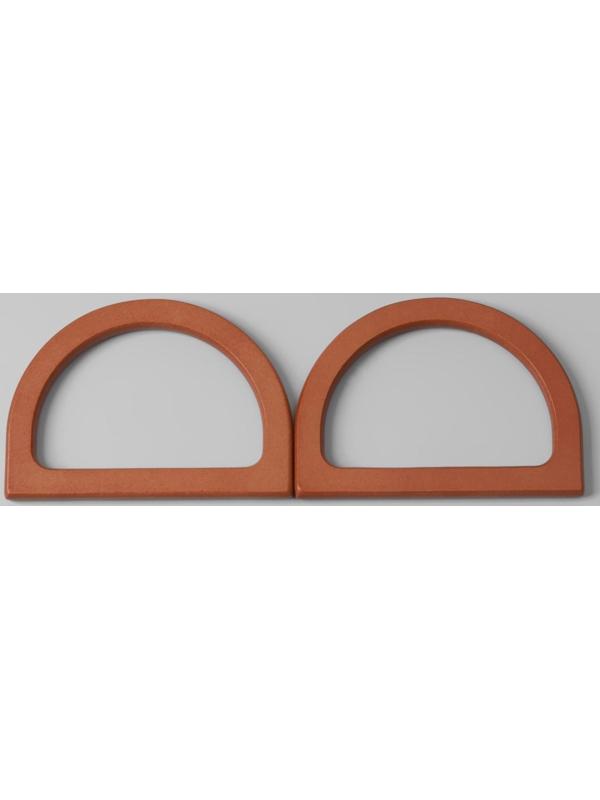 Ручки для сумки деревянные, 11,7 × 8,2 см, 2 шт, цвет коричневый