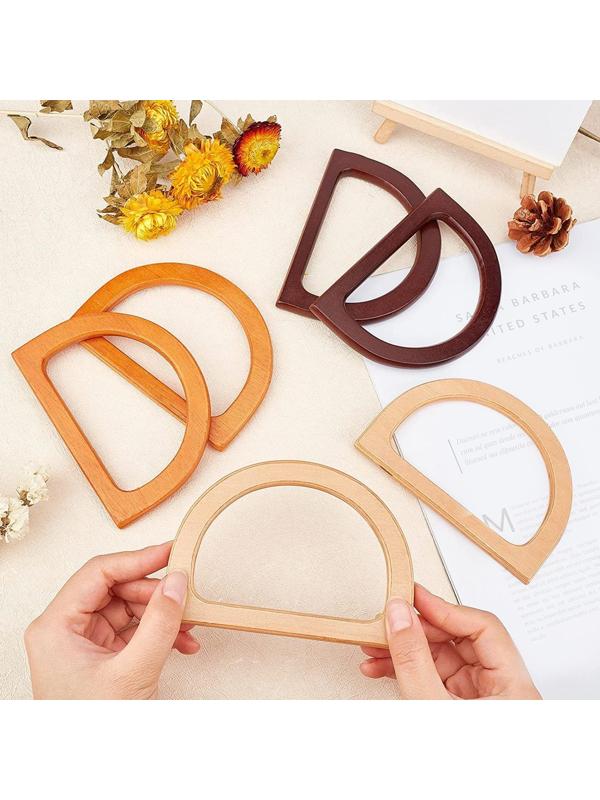 Ручки для сумки деревянные, 11,7 × 8,2 см, 2 шт, цвет коричневый