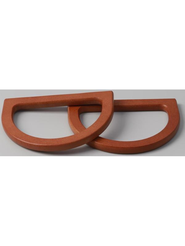 Ручки для сумки деревянные, 11,7 × 8,2 см, 2 шт, цвет коричневый