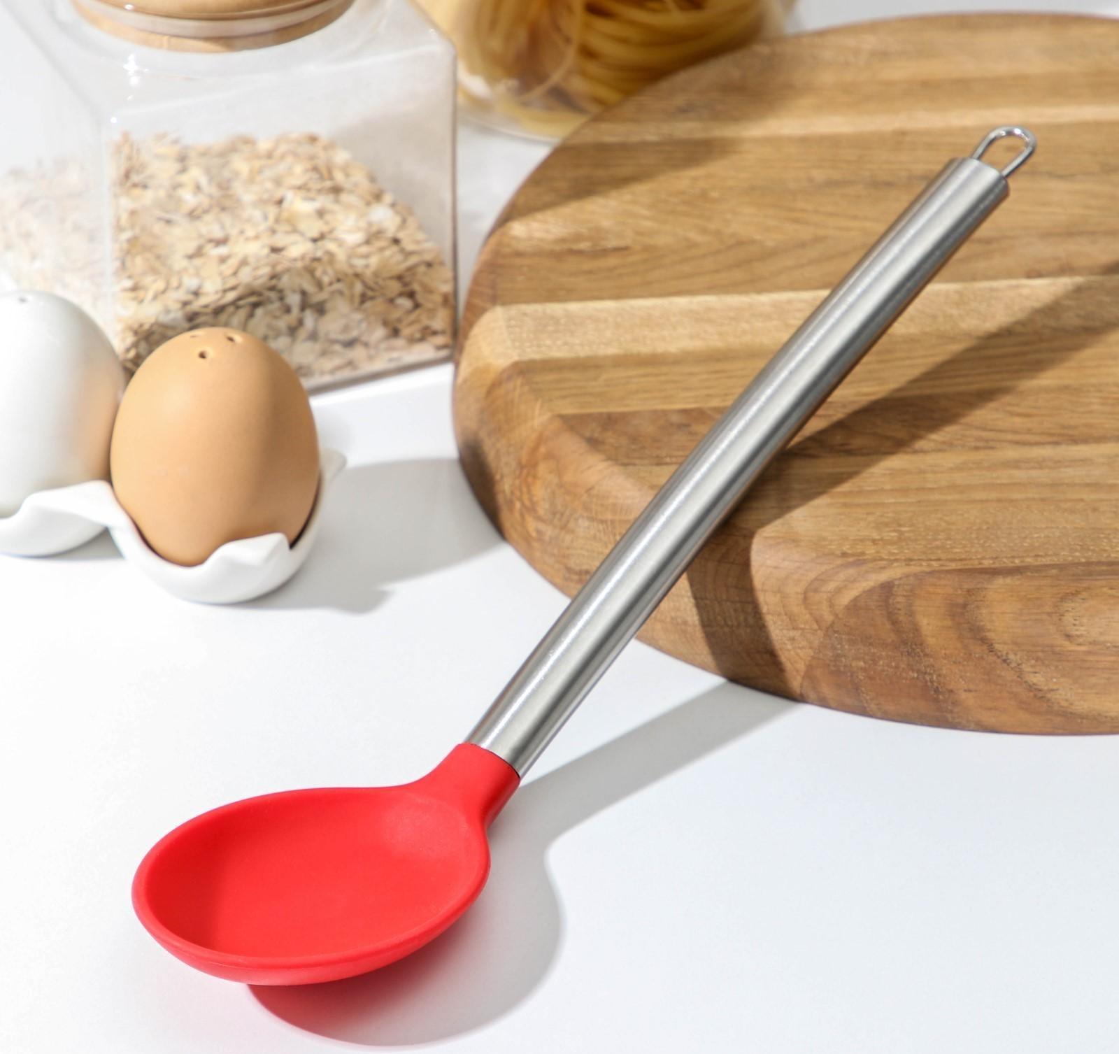 Ложка гарнирная Доляна «Редмонд», 33 см, цвет красный