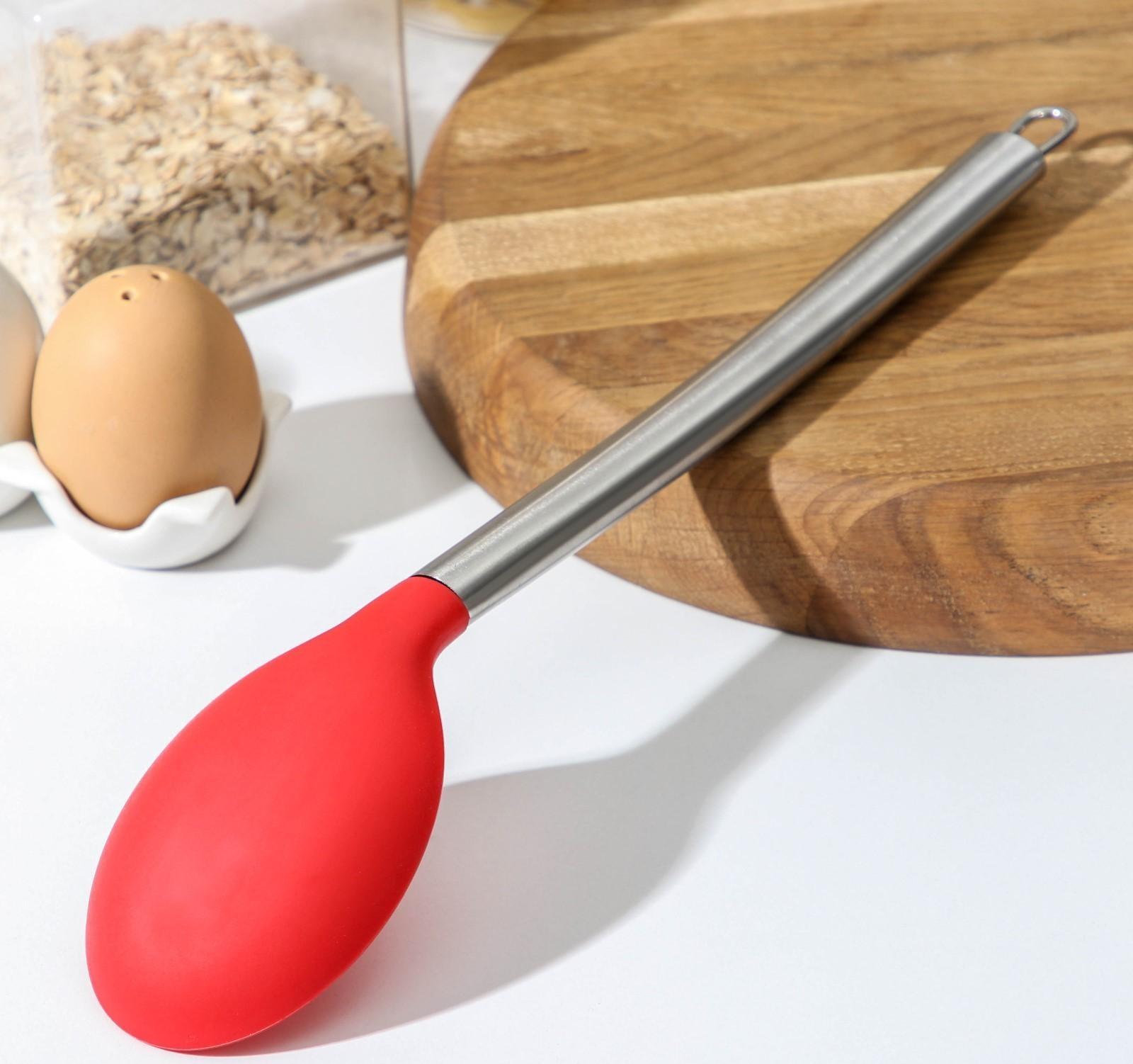 Ложка гарнирная Доляна «Редмонд», 33 см, цвет красный