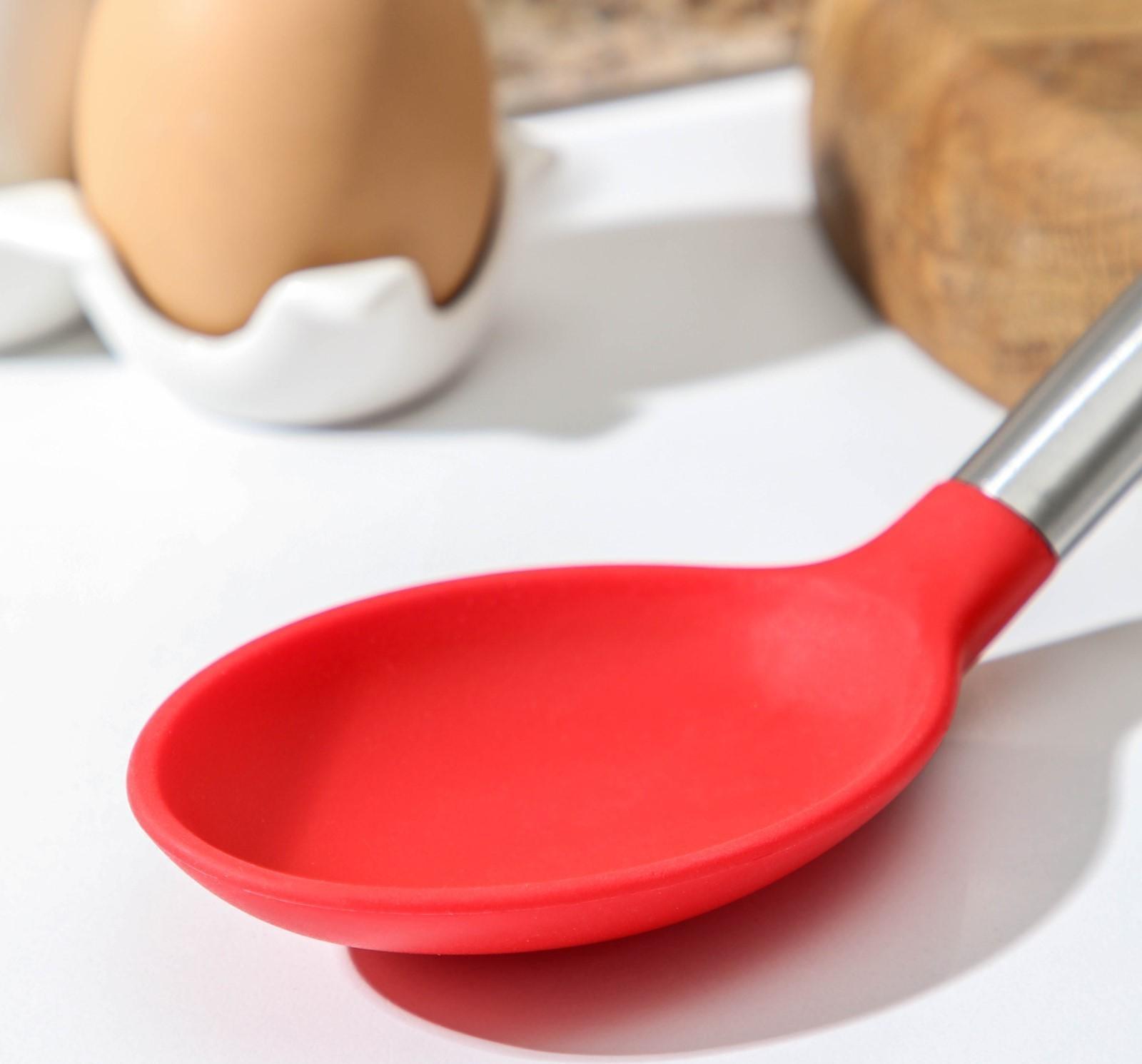 Ложка гарнирная Доляна «Редмонд», 33 см, цвет красный