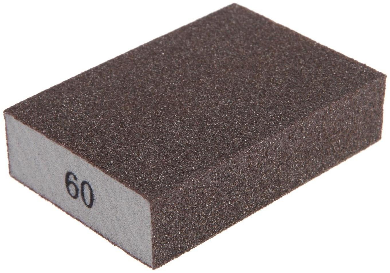 Губка абразивная шлифовальная ТУНДРА, твердая, 100 х 70 х 25 мм, P60