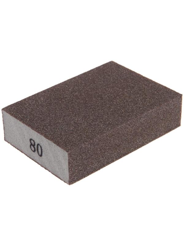 Губка абразивная шлифовальная ТУНДРА, твердая, 100 х 70 х 25 мм, P80