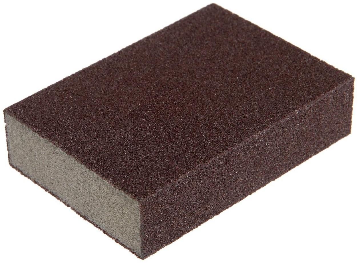 Губка абразивная шлифовальная ТУНДРА, твердая, 100 х 70 х 25 мм, P100