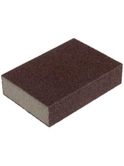 Губка абразивная шлифовальная ТУНДРА, твердая, 100 х 70 х 25 мм, P100