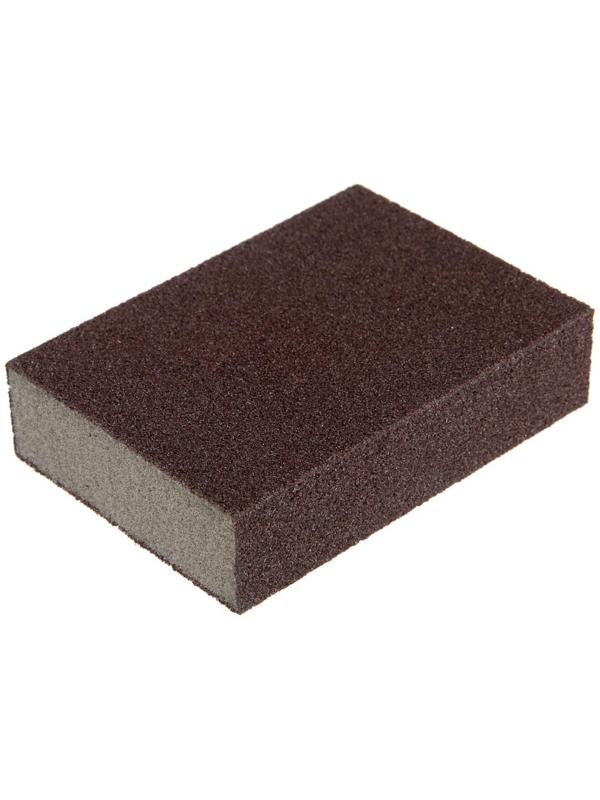 Губка абразивная шлифовальная ТУНДРА, твердая, 100 х 70 х 25 мм, P100