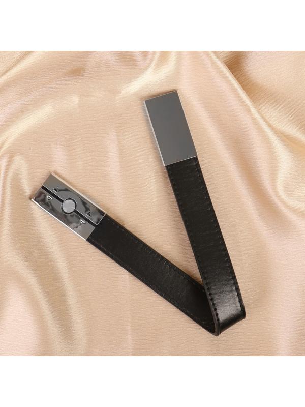 Подхват для штор из кожзаменителя, 35 × 2,5 см, цвет чёрный