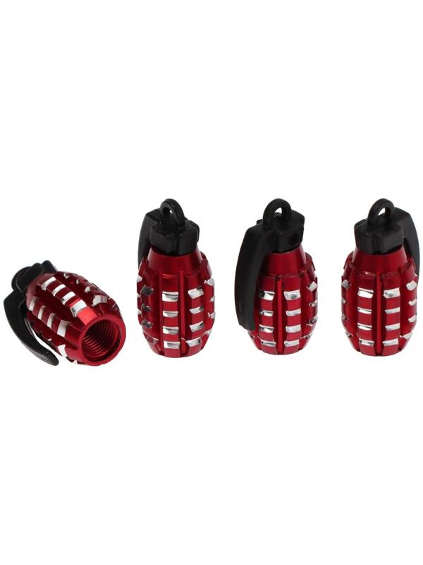 Колпачок на вентиль TORSO, граната, красный, набор 4 шт