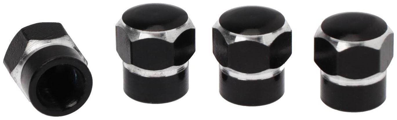 Колпачок на вентиль TORSO, черный, набор 4 шт