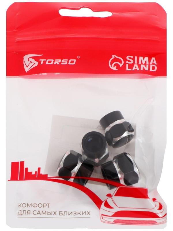 Колпачок на вентиль TORSO, черный, набор 4 шт