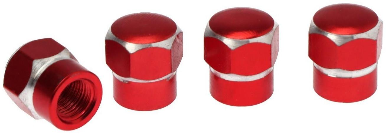 Колпачок на вентиль TORSO, красный, набор 4 шт