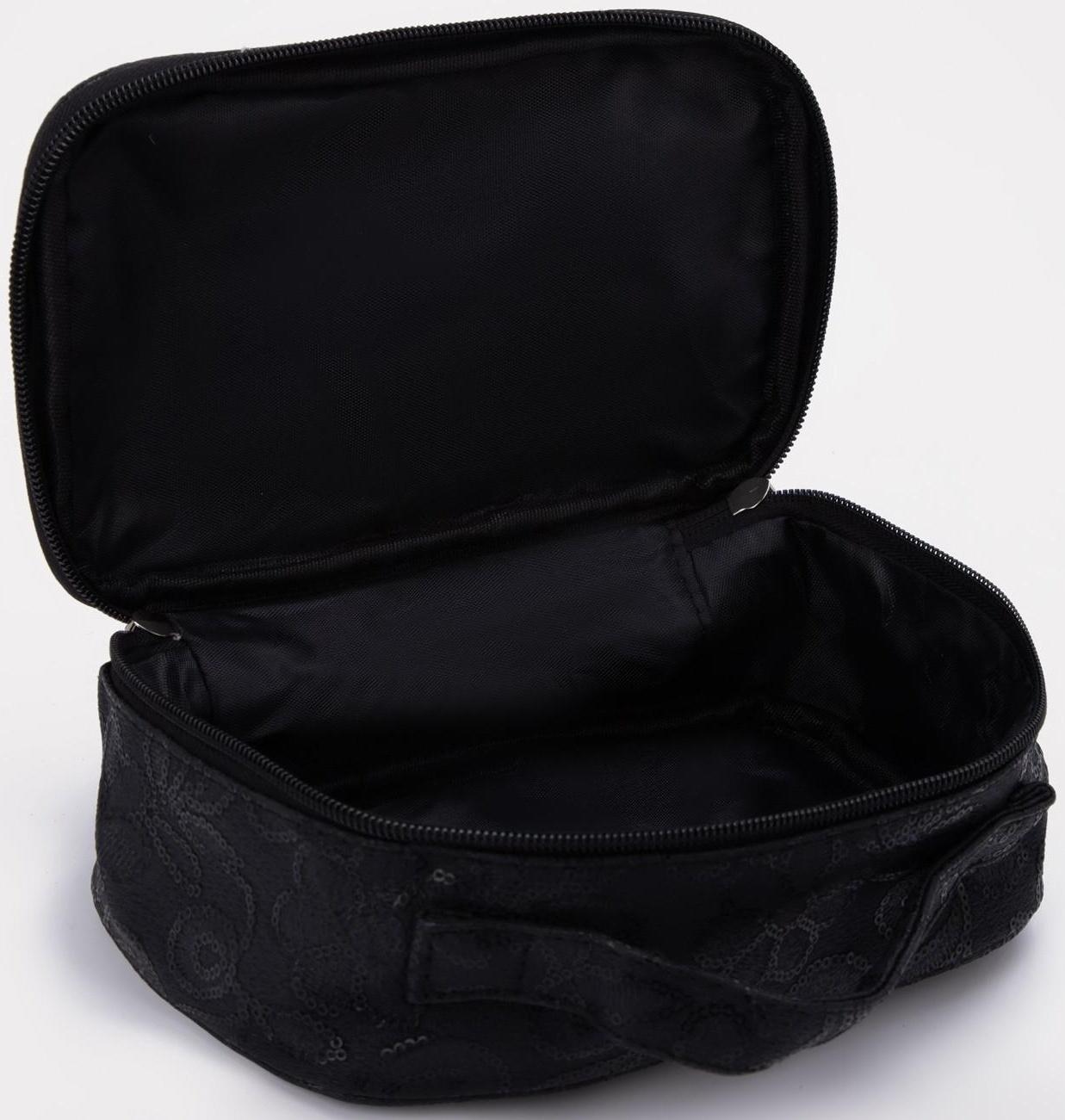 Косметичка на молнии, цвет чёрный