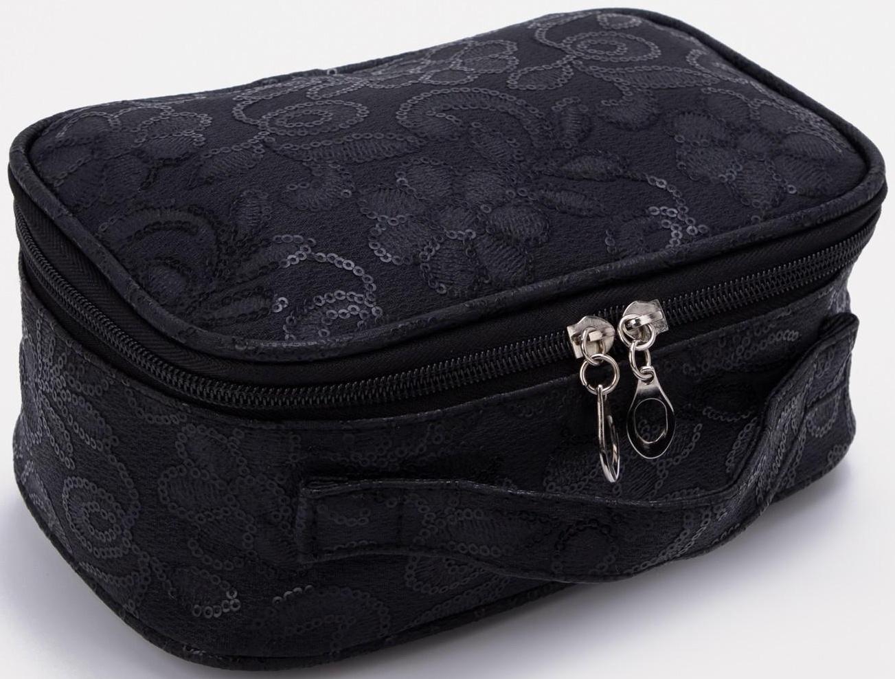 Косметичка на молнии, цвет чёрный
