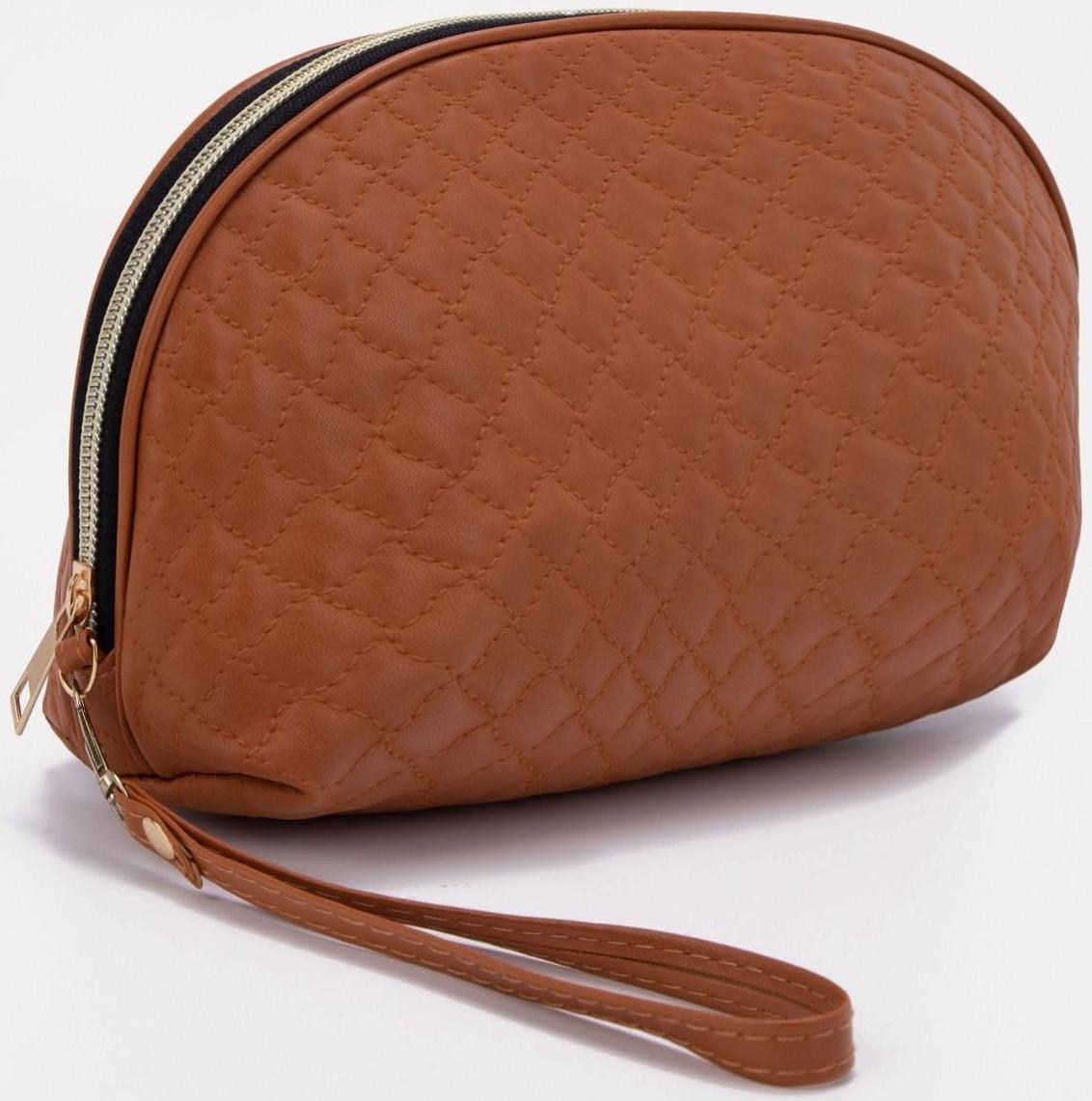 Косметичка на молнии, цвет коричневый