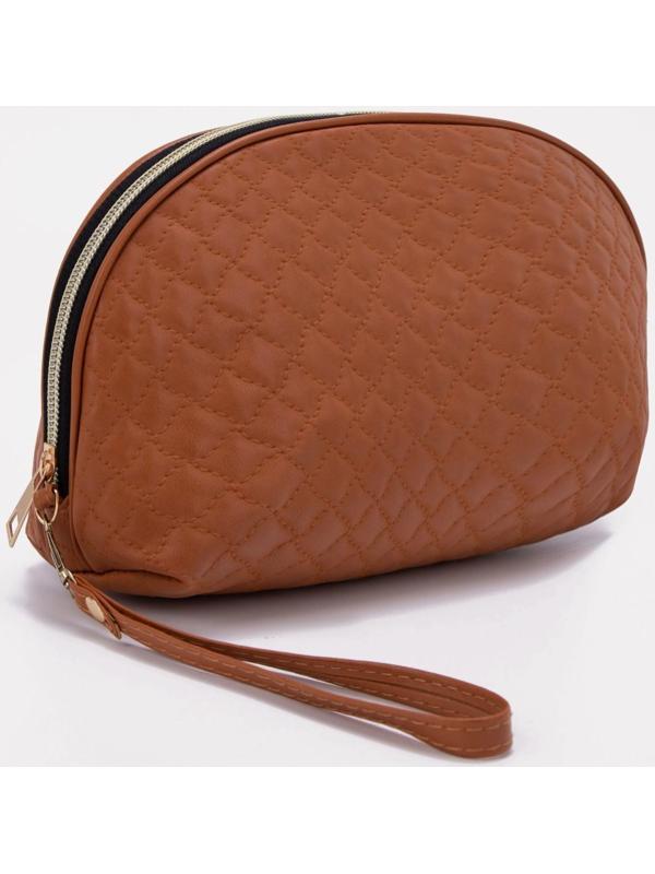 Косметичка на молнии, цвет коричневый