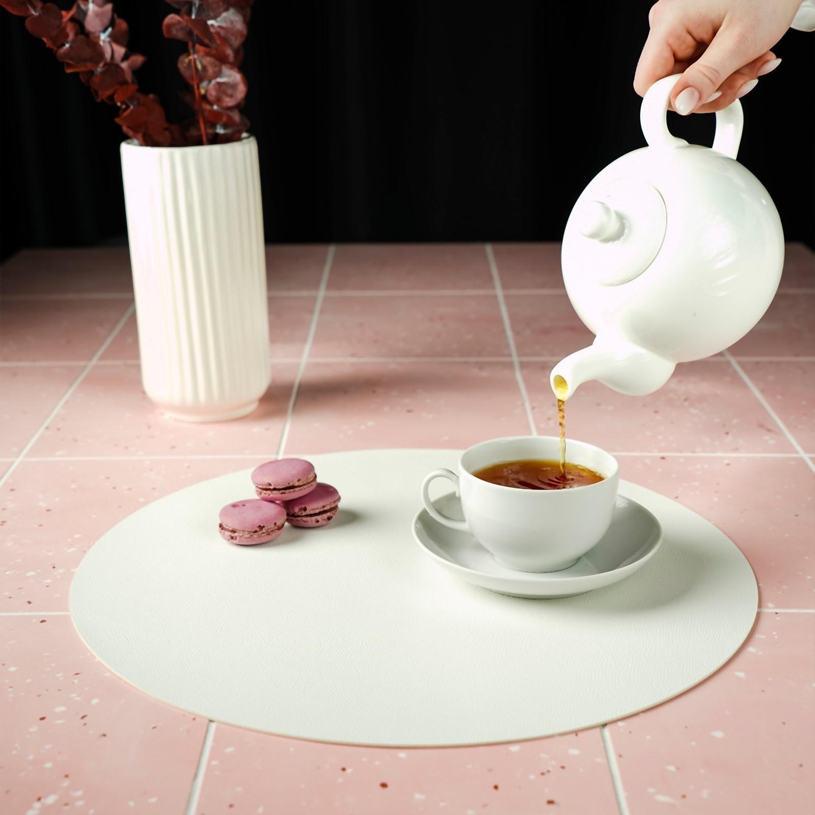 Салфетка сервировочная на стол «Тэм», d=35 см, цвет белый