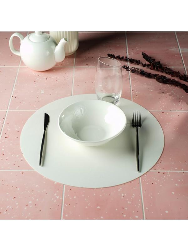 Салфетка сервировочная на стол «Тэм», d=35 см, цвет белый