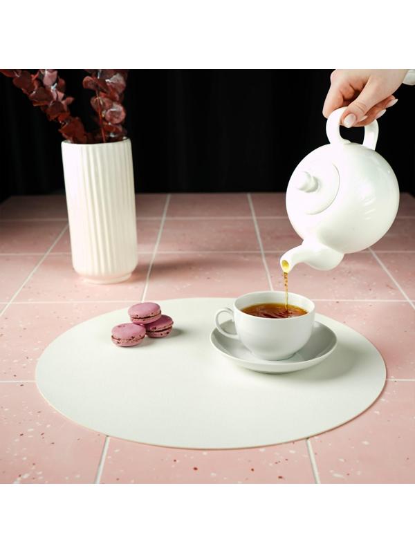 Салфетка сервировочная на стол «Тэм», d=35 см, цвет белый