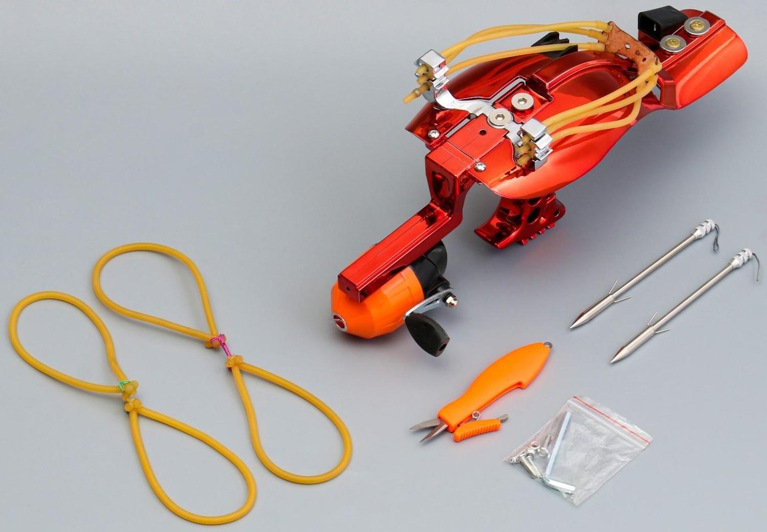 Рогатка рыболовная, 3 жгута, 2 стрелы в комплекте