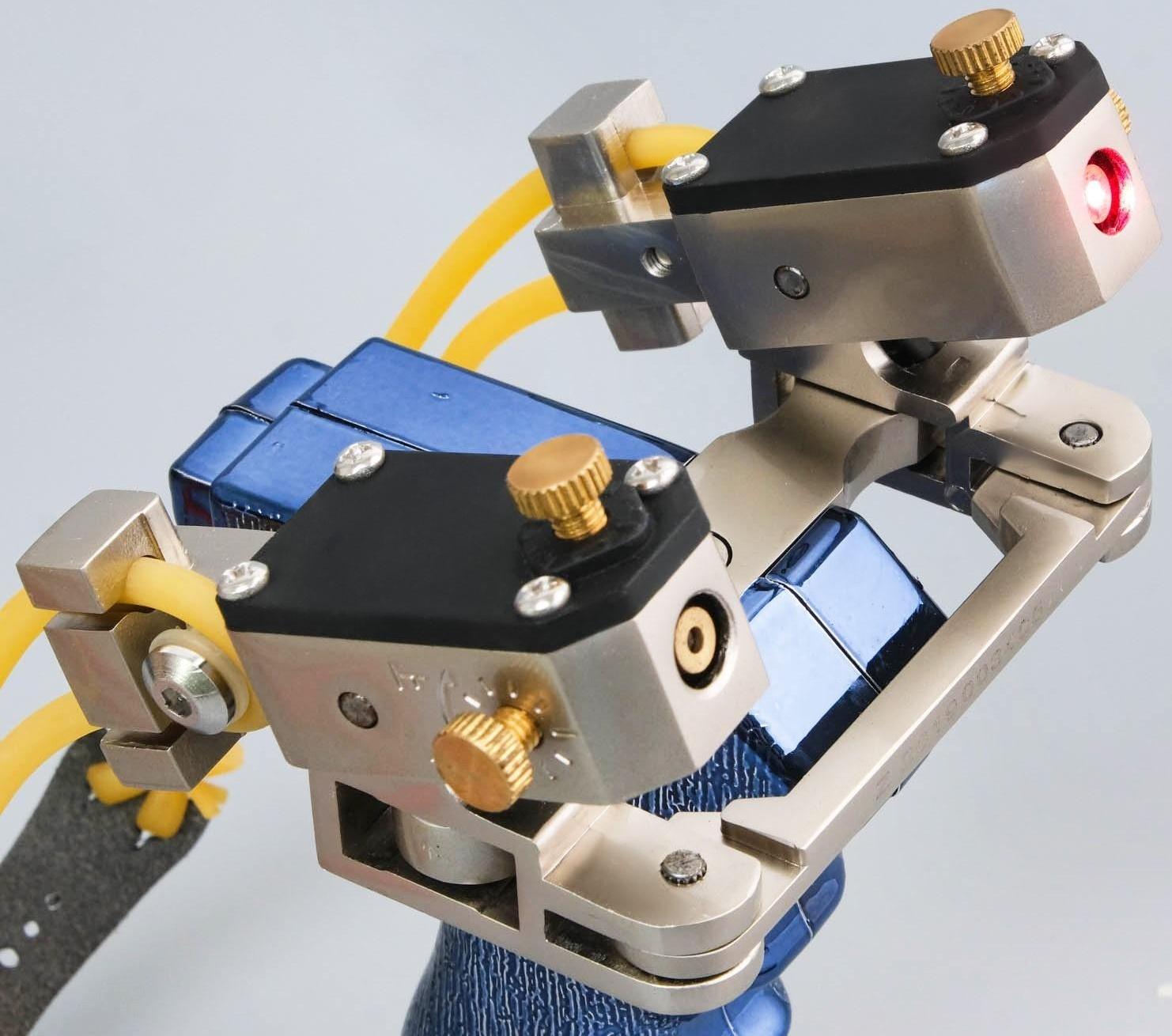 Рогатка металлическая, 3 жгута,  лазерным целеуказателем+ заряд.устр-о