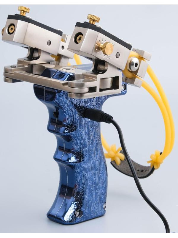 Рогатка металлическая, 3 жгута,  лазерным целеуказателем+ заряд.устр-о