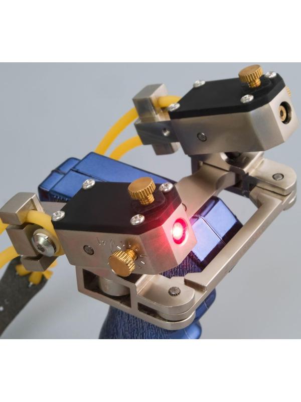 Рогатка металлическая, 3 жгута,  лазерным целеуказателем+ заряд.устр-о