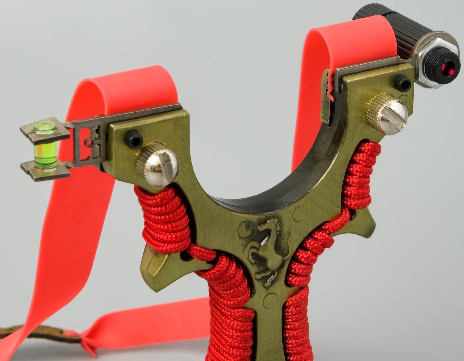 Рогатка металлическая с лазерным целеуказателем, компасом