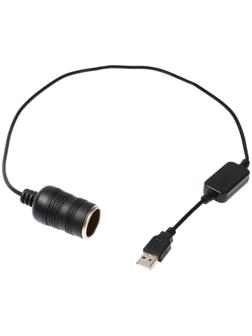 Удлинитель прикуривателя от USB, 60 см