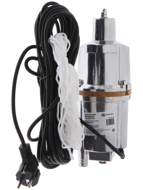 Насос вибрационный AQUALINK VP D-65/18-10, 280 Вт, нижний забор, 18 л/мин, напор 65 м, 10 м