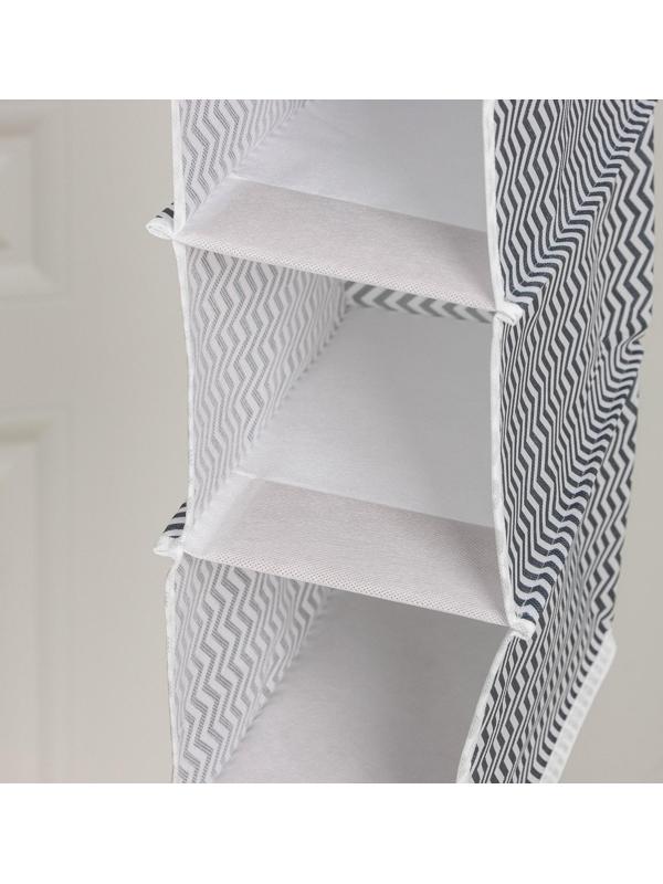 Кофр подвесной «Симетро», 5 отделений, 70×30×15 см, цвет серый