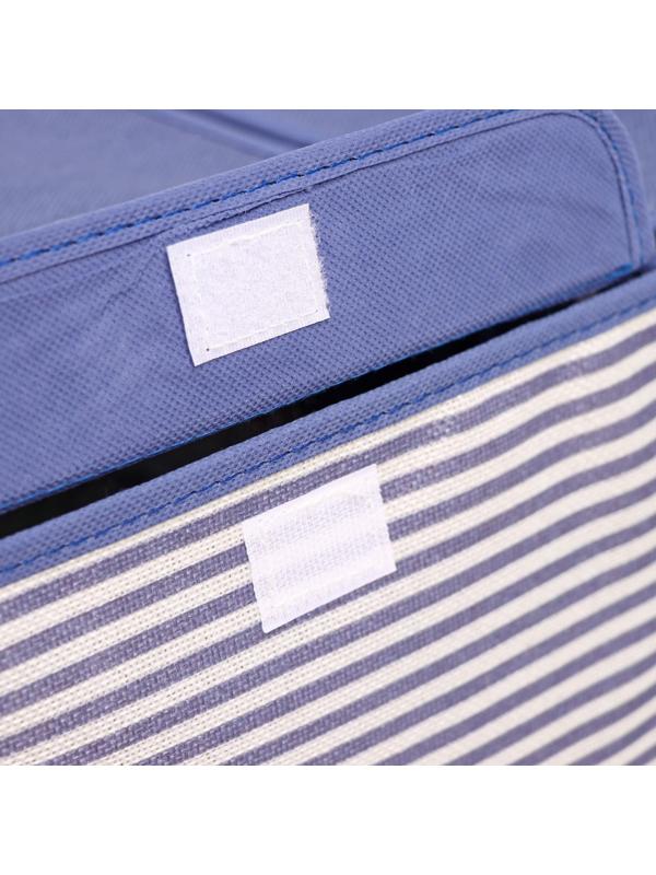 Короб стеллажный для хранения «Полосы», 44,5×30×24,5 см, цвет синий