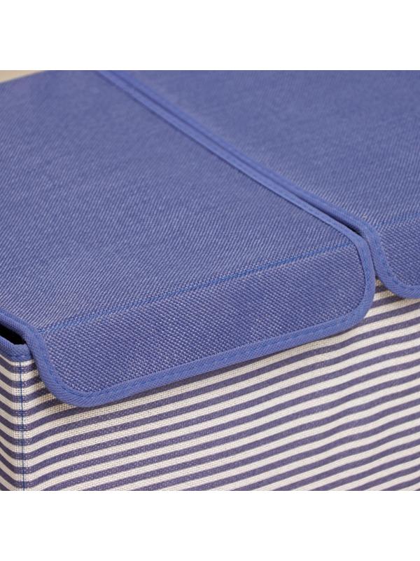 Короб стеллажный для хранения «Полосы», 44,5×30×24,5 см, цвет синий