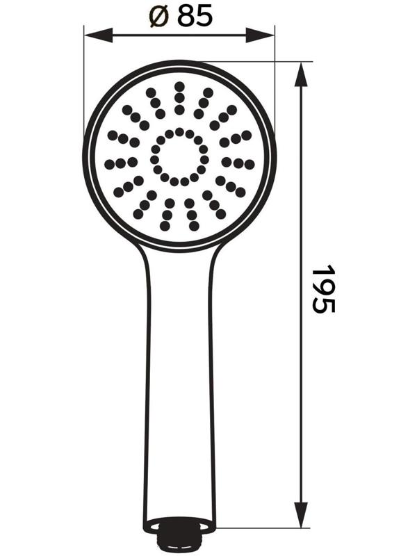 Душевая лейка ZEIN Z412, пластик, 3 режима, хром