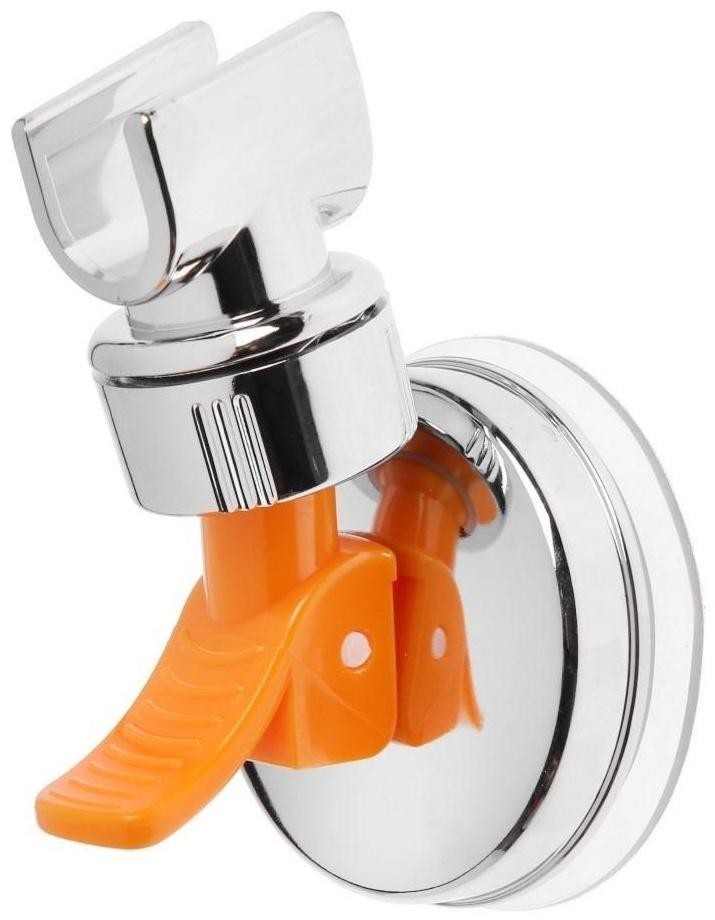 Держатель для душевой лейки ZEIN Z73, на вакуумной присоске, пластик, хром/оранжевый