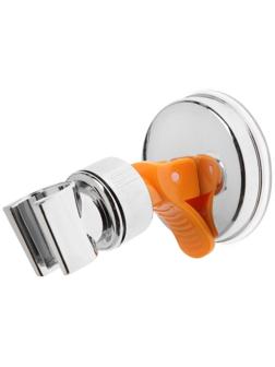 Держатель для душевой лейки ZEIN Z73, на вакуумной присоске, пластик, хром/оранжевый