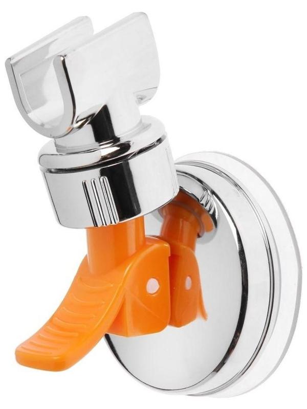 Держатель для душевой лейки ZEIN Z73, на вакуумной присоске, пластик, хром/оранжевый