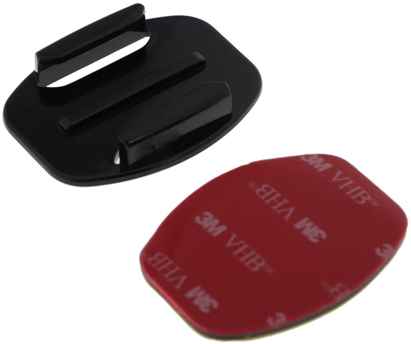 Клейкое крепление LuazON для экшн-камеры овальное, плоское, 1 шт, черное