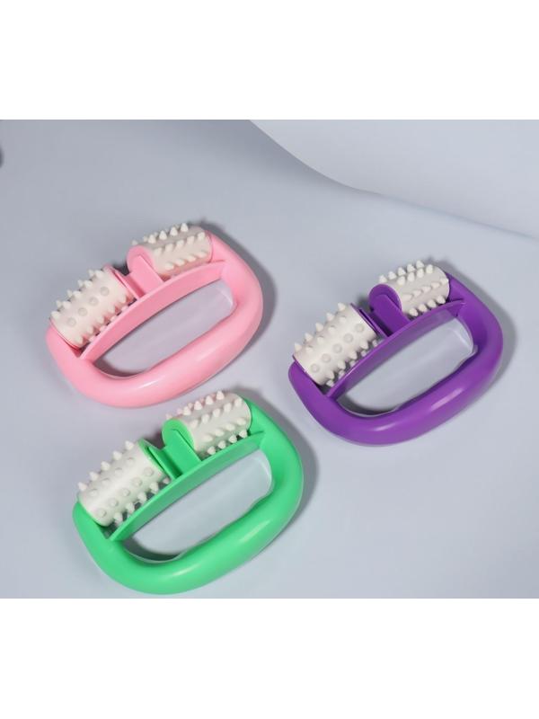 Массажёр «Роллер», с шипами, универсальный, 14 × 10 × 5 см, цвет МИКС