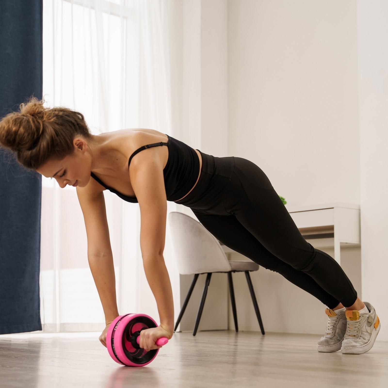 Ролик для пресса 38 х 17 х 17 см, цвет розовый