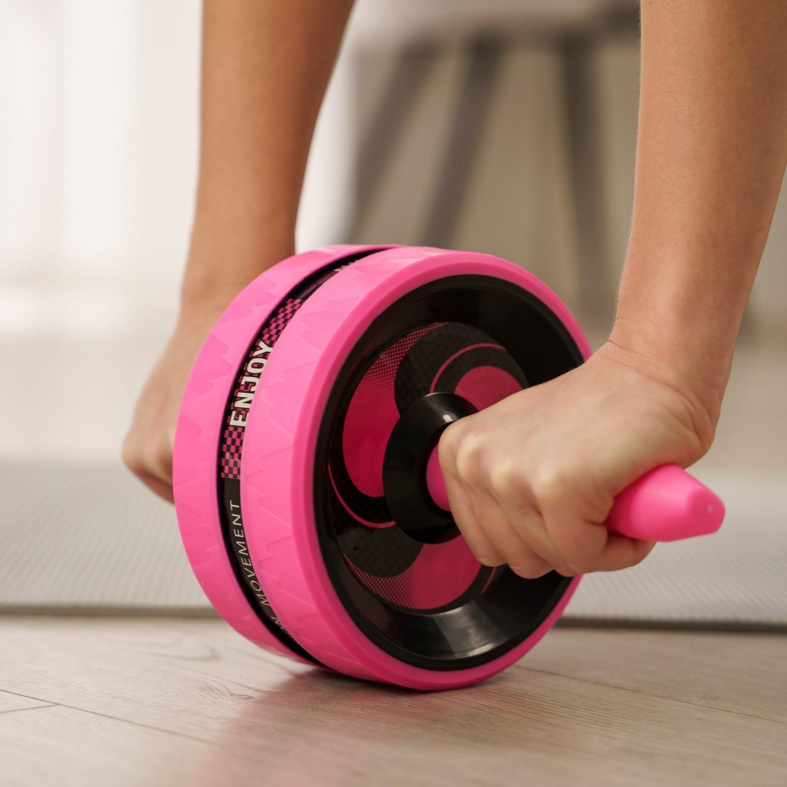Ролик для пресса 38 х 17 х 17 см, цвет розовый