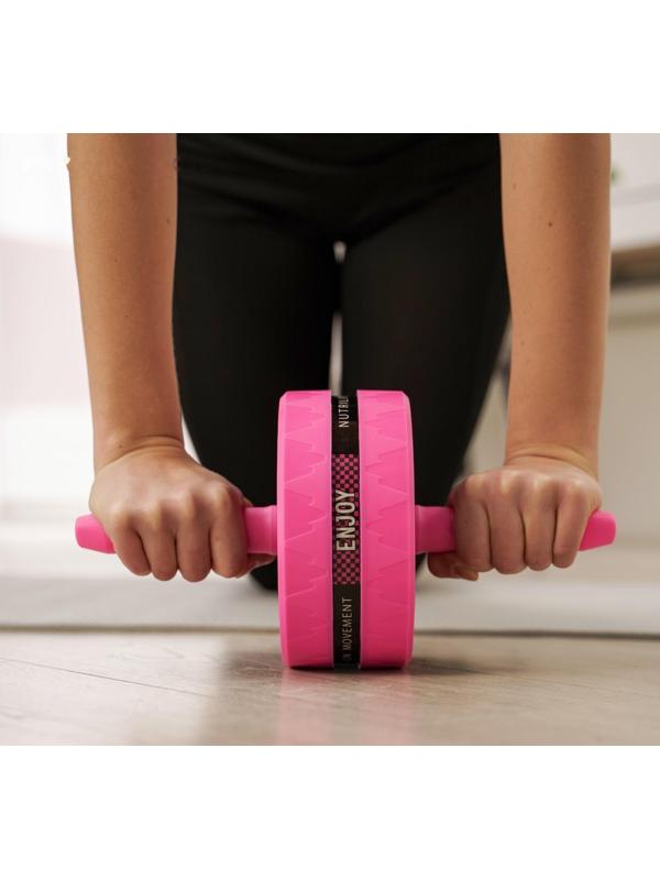 Ролик для пресса 38 х 17 х 17 см, цвет розовый
